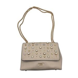 Dune Embellished Shoulder Purse studded Pearl Gold London Beige Tan